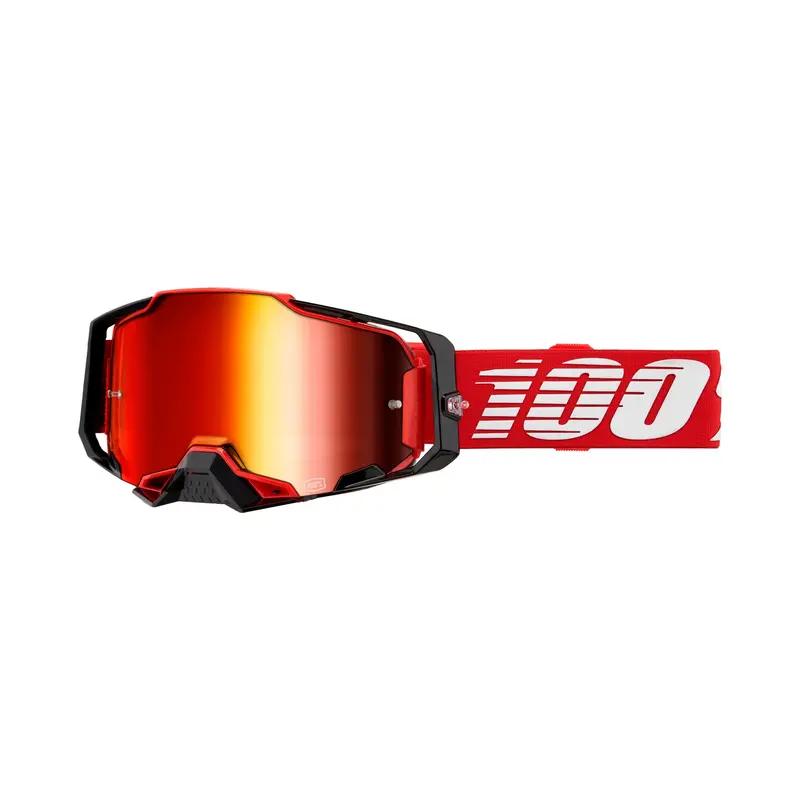 100% Armega Goggles – Red Mirror Lens, Full Coverage Design 1