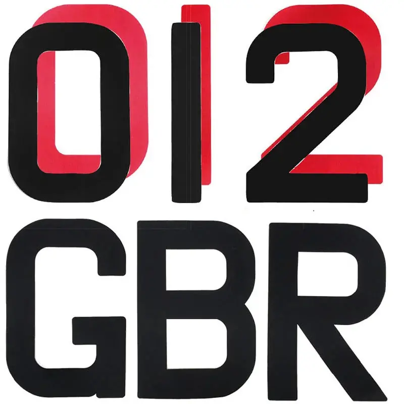 30Cm (12") Black Sail Numbers And Letters Set 1