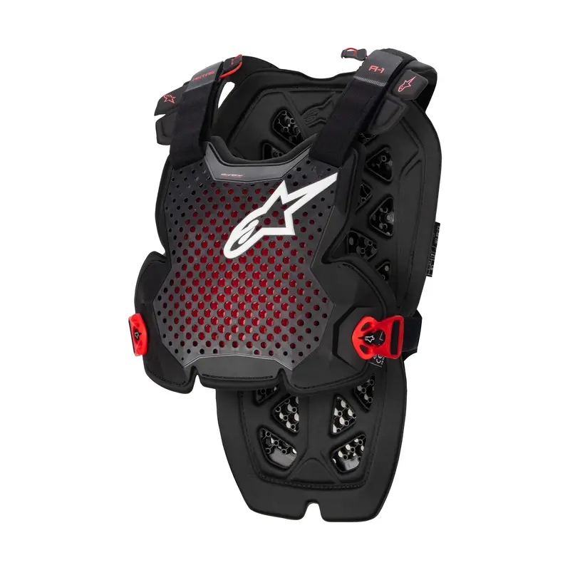 Alpinestars A-1 Chest Protector — Anthracite/Black/Red, Size Md/Lg 1