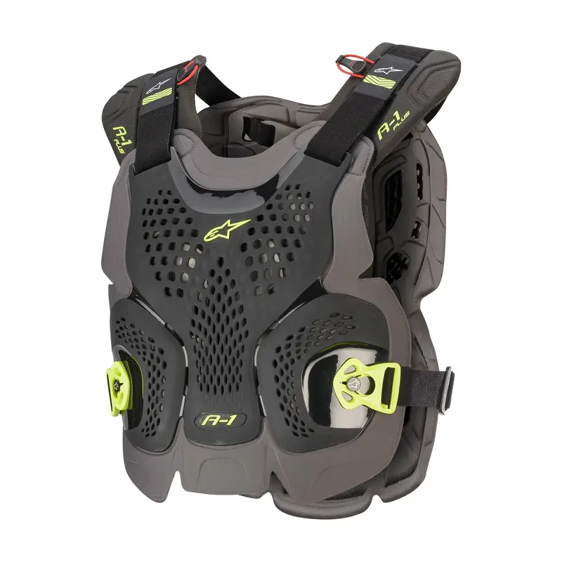 Alpinestars A-1 Plus Chest Protector – Black, Anthracite & Fluorescent Yellow (Md/Lg) 1