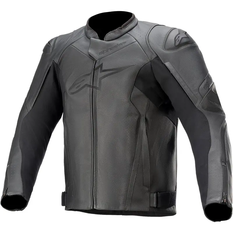 Alpinestars Faster V2 Men’S Premium Leather Motorcycle Jacket – Black 1