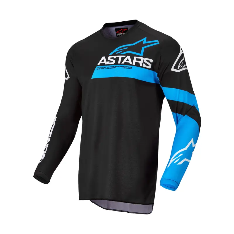 Alpinestars Fluid Chaser Motocross Jersey – Black And Neon Blue, Medium 1