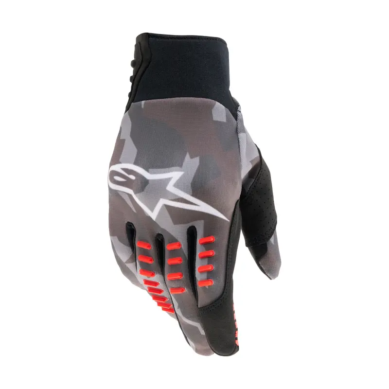 Alpinestars Smx-E Mesh Racing Gloves – Grey Camo With Fluorescent Trim, Large 1