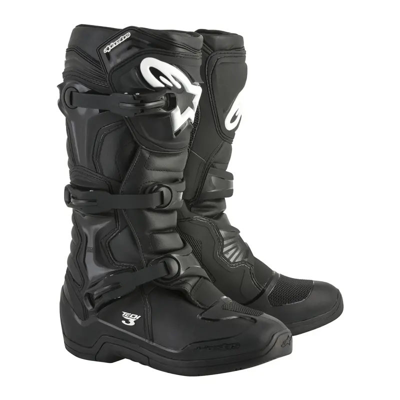 Alpinestars Tech 3 Basic Riding Boots – Solid Black, Size 7 (482-04107) 1