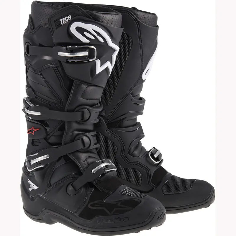 Alpinestars Tech 7 Boots – Black Motocross Boots, Size 8 1