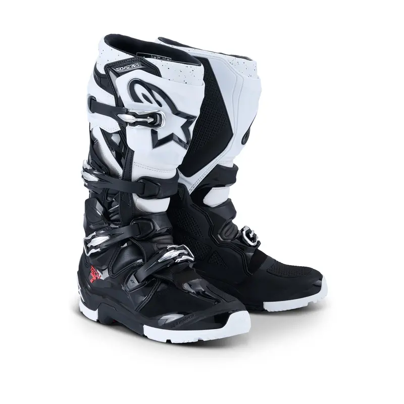 Alpinestars Tech 7 Enduro Boots – Black/White, Size 10, 482-0016410 1