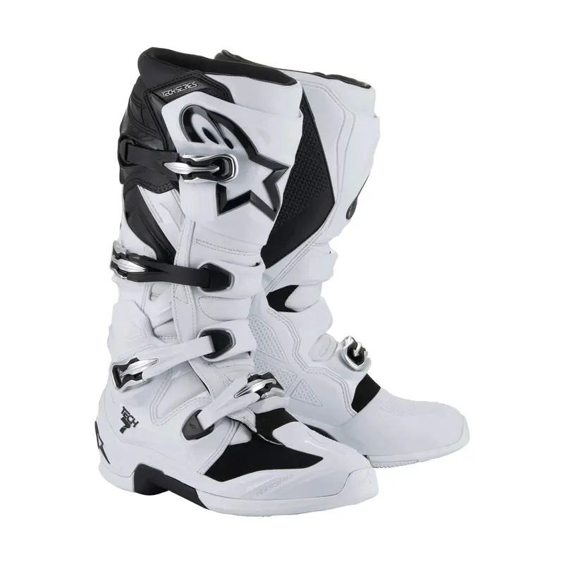 Alpinestars Tech 7 Off-Road Boots – White/Black, Size 8 - 482-0004208 1