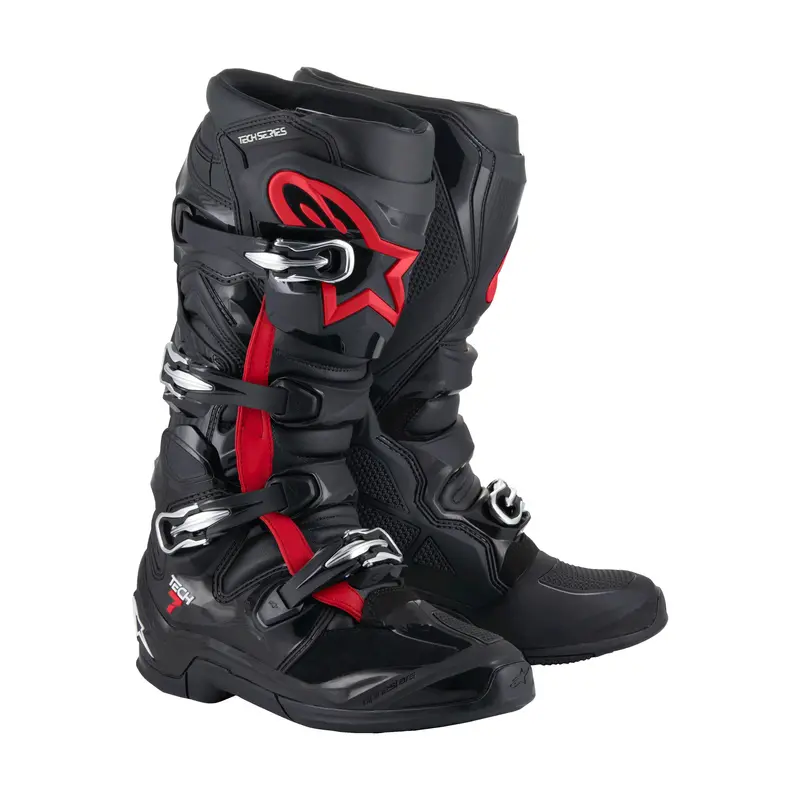 Alpinestars Tech 7 Racing Boots – Black/Fluorescent Red, Size 9 1