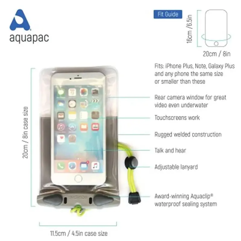 Aquapac Classic Plus Waterproof Phone Case – Grey, Submersible Protection 1
