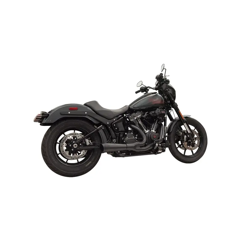 Bassani Ripper 2-In-1 Exhaust For Harley Softail M8 – Short Black Megaphone 1