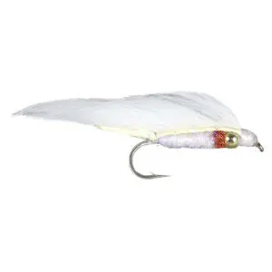 Bh Superflash Zonker Fly – White Version With High-Visibility Flash 1