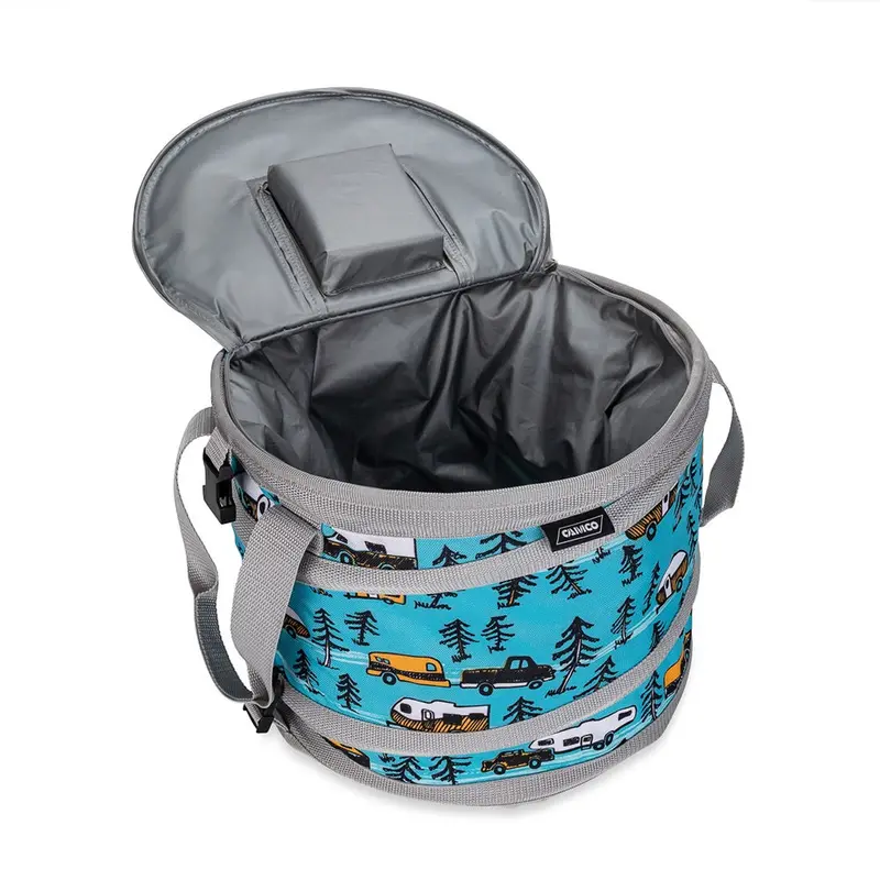 Camco Libatc Pop-Up Ice Cooler With Sketch Art Design – Compact Portable Cooler 1