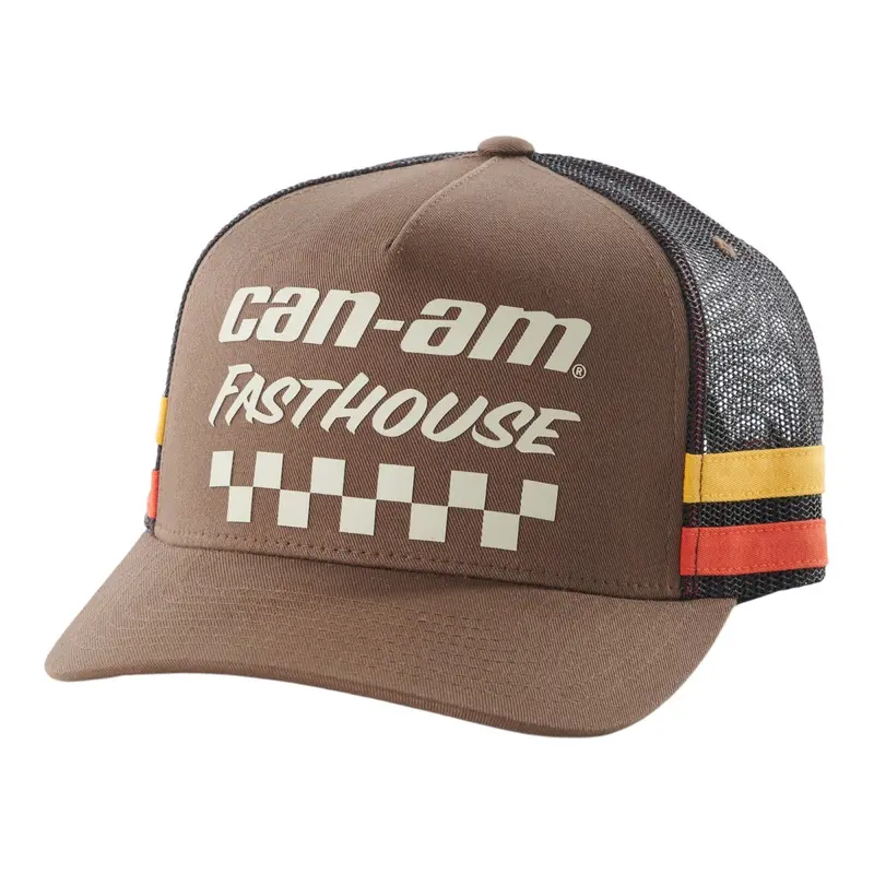 Can-Am X Fasthouse Unisex Racing Flat-Brim Cap – Brown, One Size 1