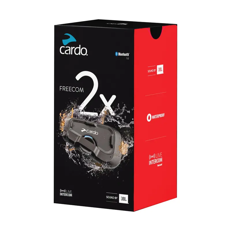 Cardo Freecom 2X Single Bluetooth Headset – Compact Intercom For Solo Riders 1