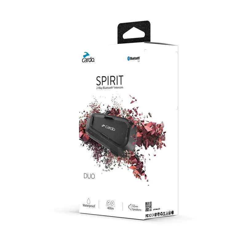 Cardo Spirit Bluetooth Intercom Duo – Two-Way Communication Kit 1