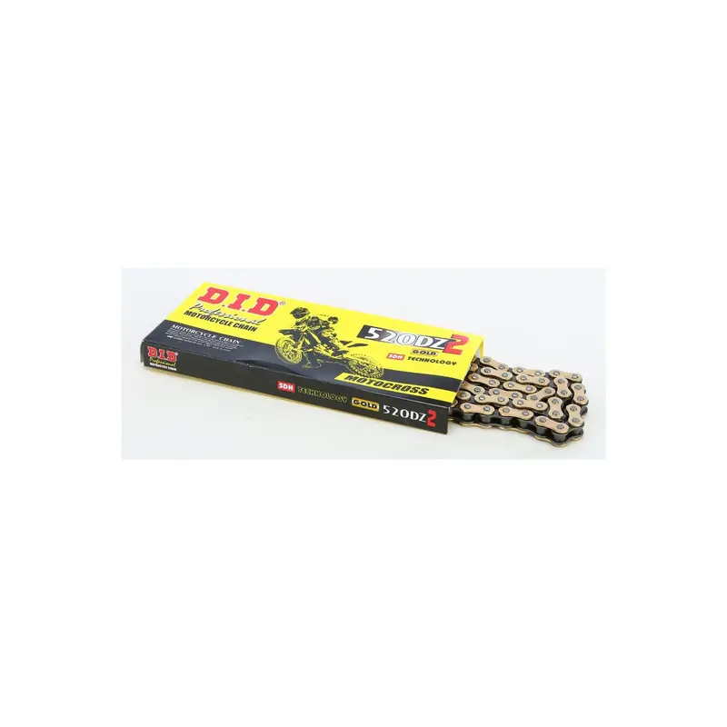 D.I.D 520Dz2 Hi-Performance Racing Chain – 120 Links, Gold Finish, Part #690-46120 1