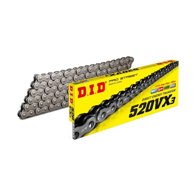 D.I.D 520Vx3 High-Strength Chain, 120 Links, Natural Finish - Model 690-16120 1