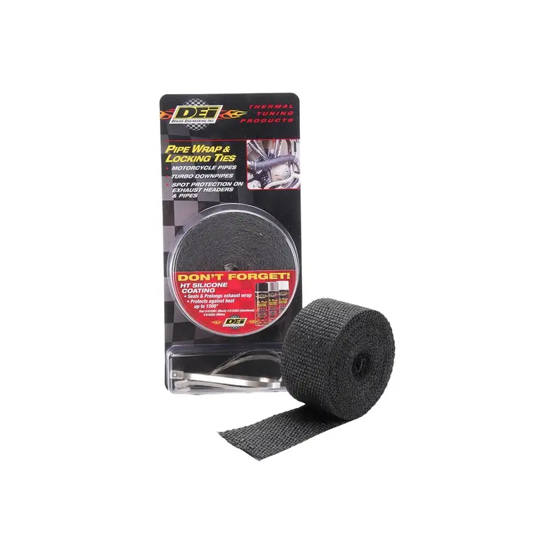 Dei Black Exhaust Wrap With Matching Locking Ties – Premium Thermal Protection (Model 790-01010) 1