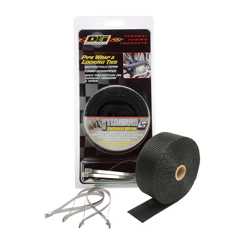 Dei Titanium-Black Exhaust Pipe Wrap With Locking Ties – 790-01013 1