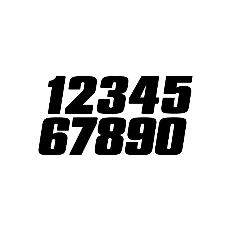 Dirt Digits 5” & 7” Black Number Decals – 3-Piece Set 1