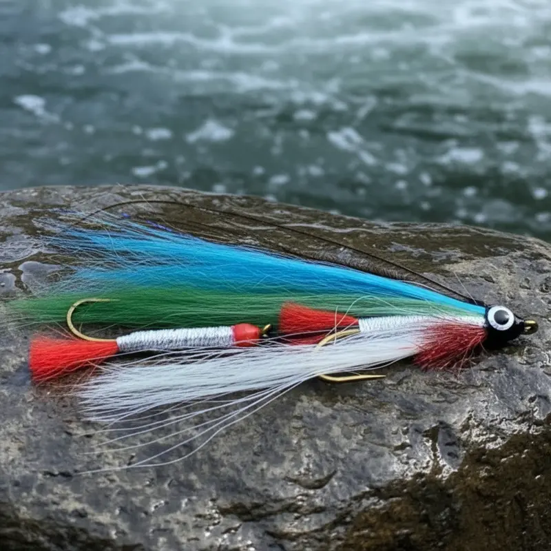 Emerald Blue Tandem Hairwing Streamer – Two-Section Articulated Fly 1