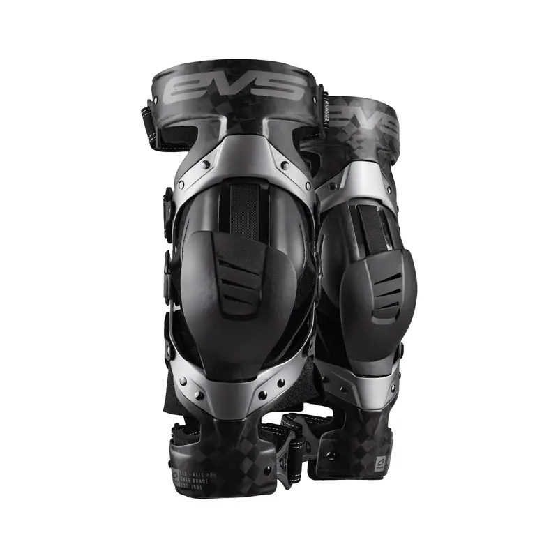 Evs Axis Pro Knee Brace Pair – Black/Grey, Large Size – Model 663-1186L 1