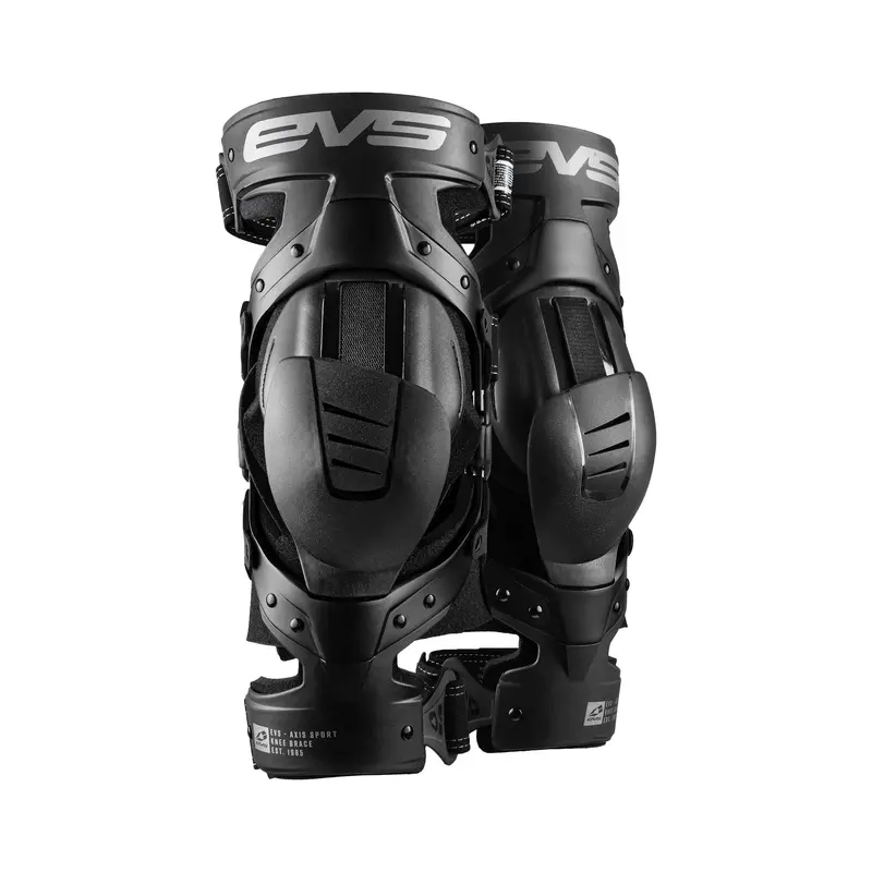 Evs Axis Sport Knee Brace Set – Large Size, Black/Gray Compression Fit 1