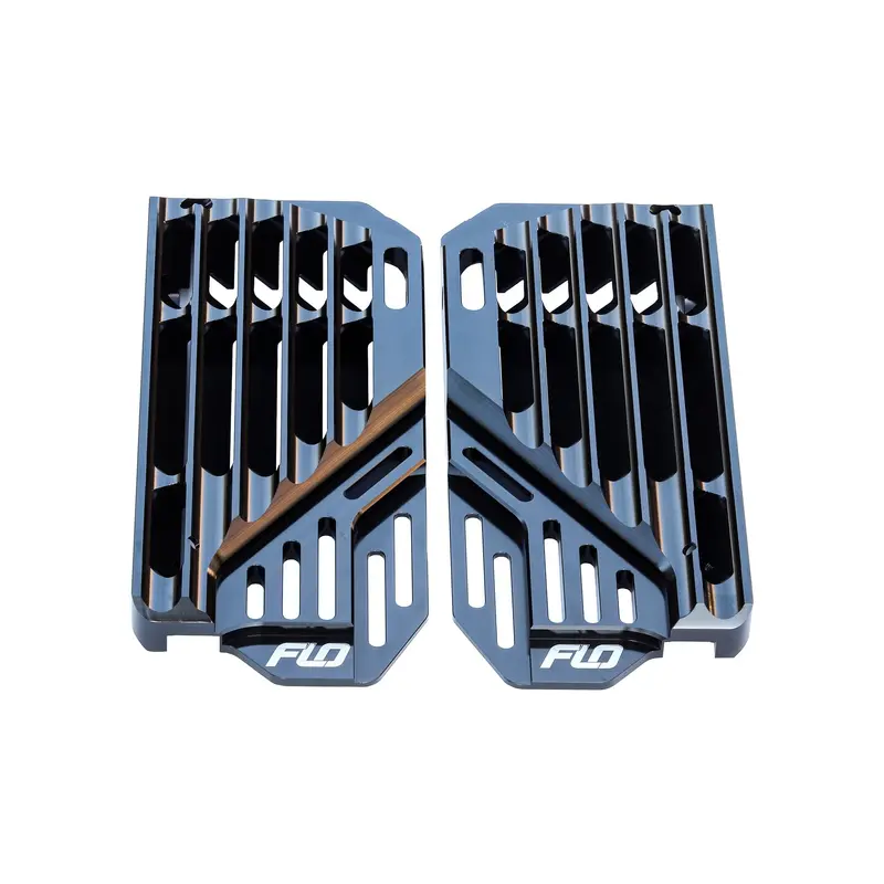 Flo Motorsports Black High-Flow Radiator Support Braces 1