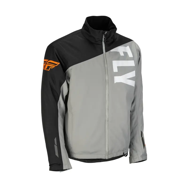 Fly Racing Aurora Jacket – Grey, Black, Orange Design – Large (470-4123L) 1