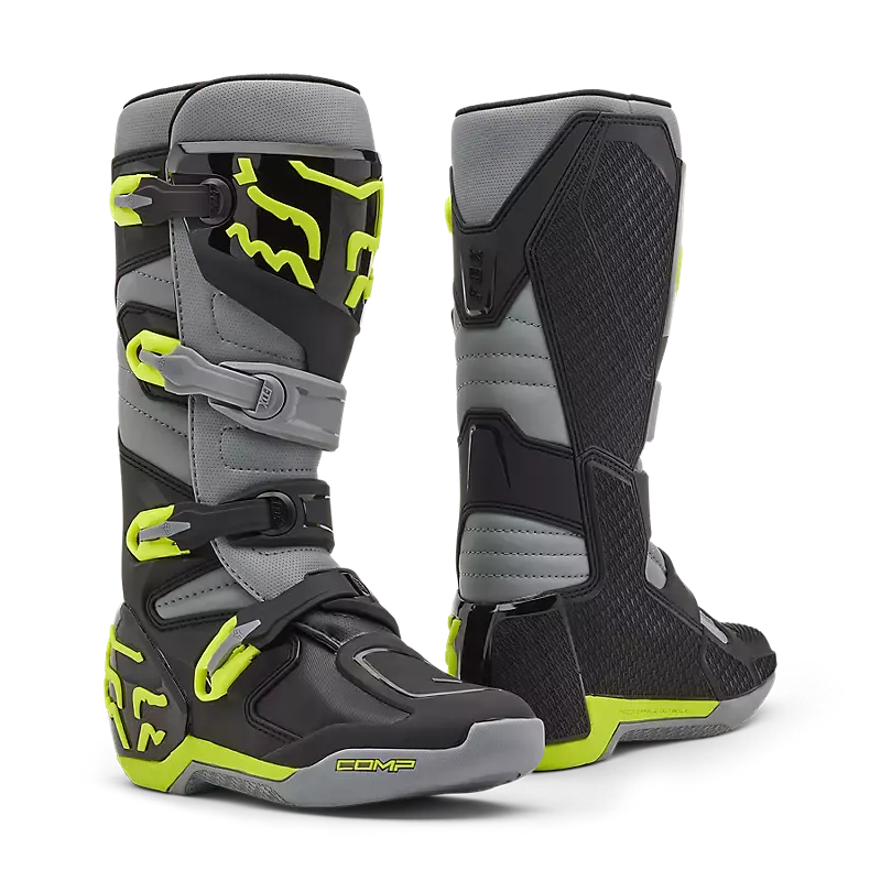 Fly Racing Comp Boots – Grey And Yellow Men’S Off-Road Footwear 1