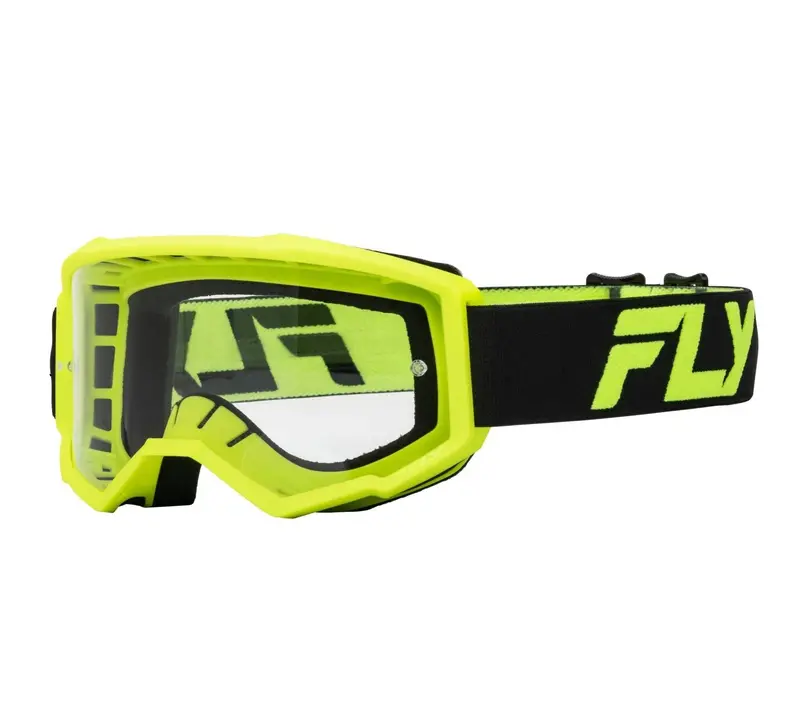 Fly Racing Focus Goggles – Black Frame With Hi-Vis Accents & Clear Lens (37-51150) 1