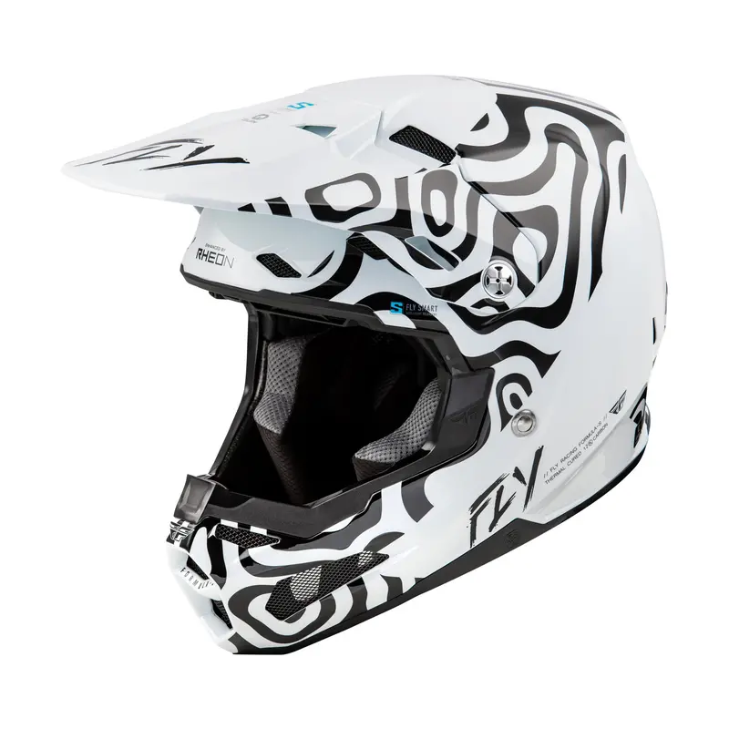 Fly Racing Formula S Carbon Abyss Helmet – White/Black, Medium 1