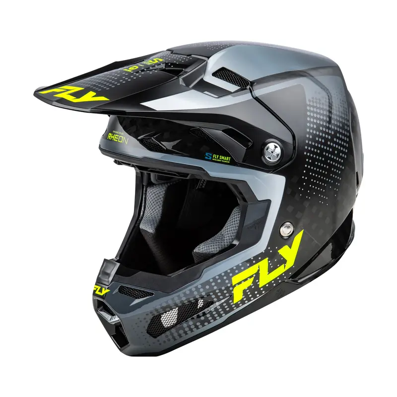 Fly Racing Formula S Carbon Protocol Helmet – Black/Carbon/Grey/Hi-Vis, Size 2X 1