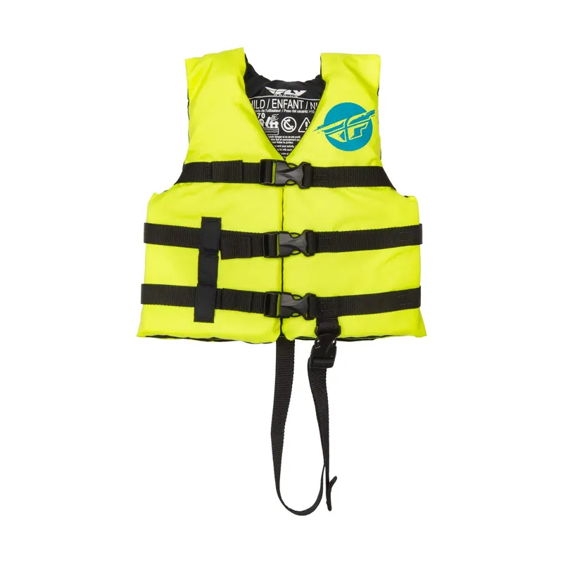 Fly Racing Kids’ Hi-Viz Flotation Vest – Blue/Fluorescent Yellow Pfd 1