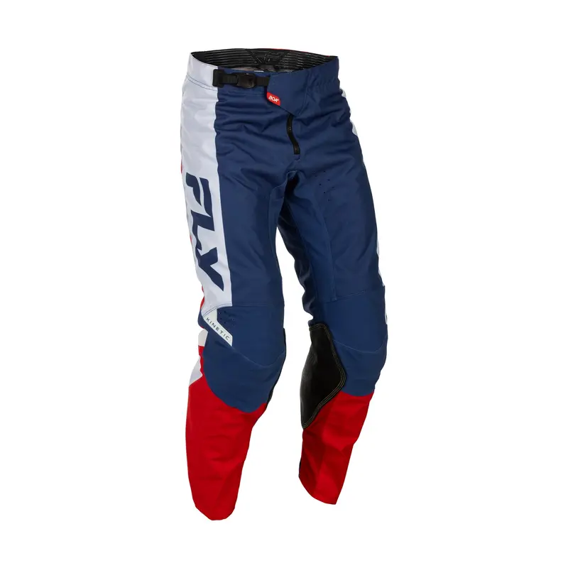 Fly Racing Kinetic Motocross Pants – Red/White/Blue Design 1