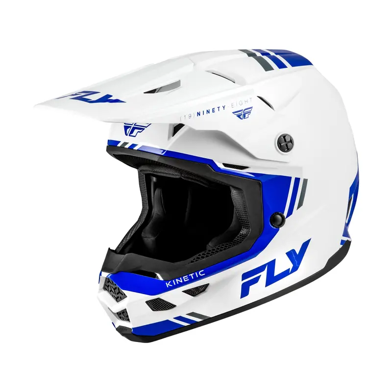 Fly Racing Kinetic Verdict Full-Face Helmet – White/Blue/Gray, Small (Sm) 1