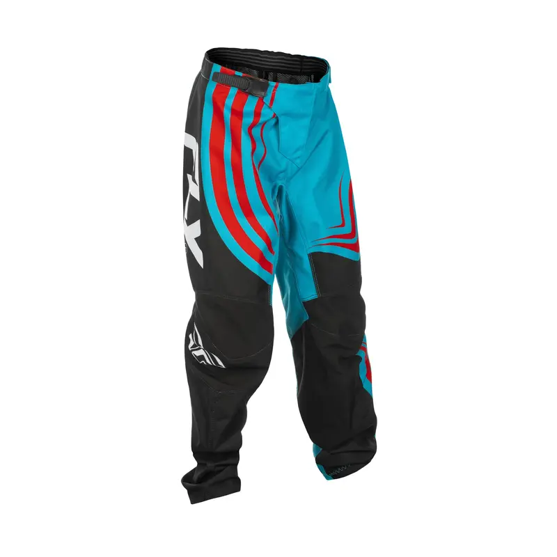 Fly Racing Youth F-16 Riding Pants – Cyan/Black/Red, Size 20 (C378-23120) 1