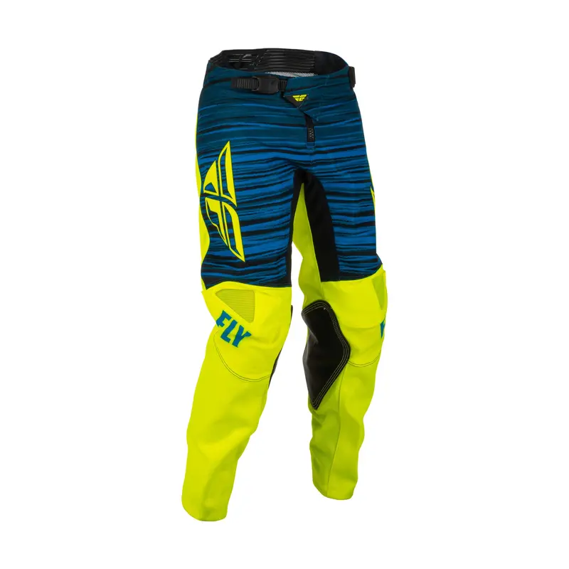 Fly Racing Youth Kinetic Wave Pants – Hi-Vis Yellow And Blue (Size 26) 1