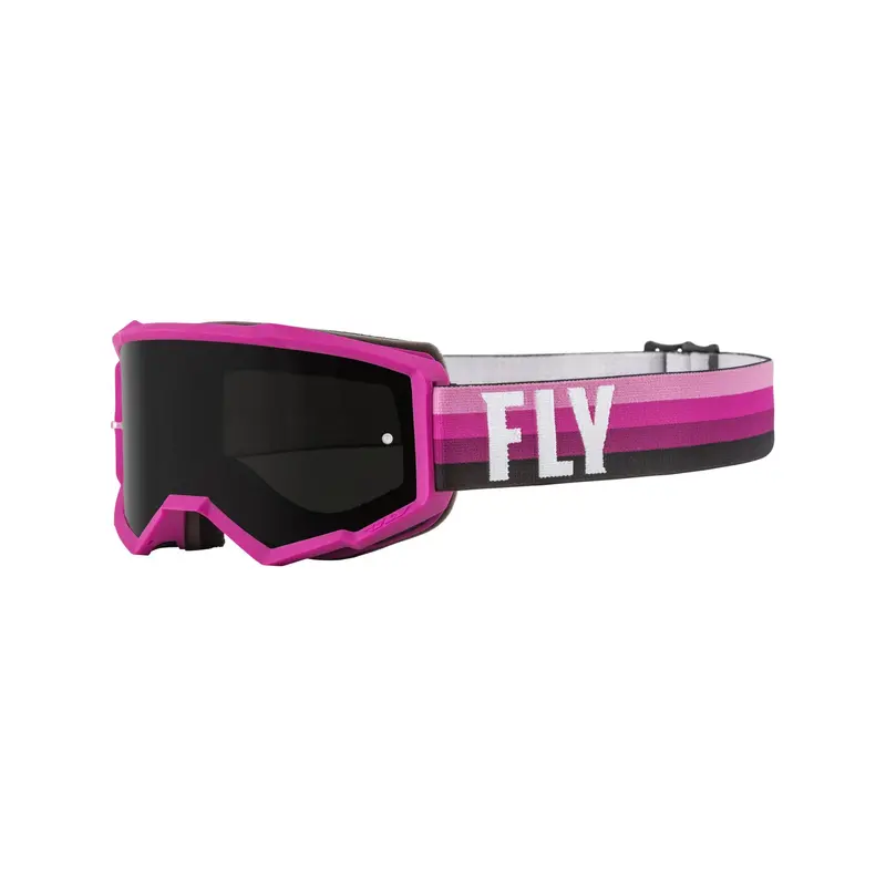 Fly Racing Youth Zone Goggles – Pink & Black With Dark Smoke Lens (Model 37-51716) 1