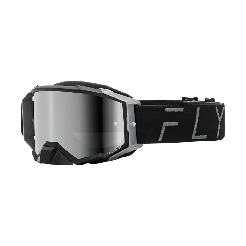 Fly Racing Zone Pro Goggles – Black & Grey With Black Mirror/Smoke Lens 1