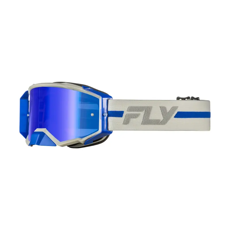 Fly Racing Zone Pro Goggles – Grey & Blue Frame With Blue Mirror/Smoke Lens (Model 37-51918) 1