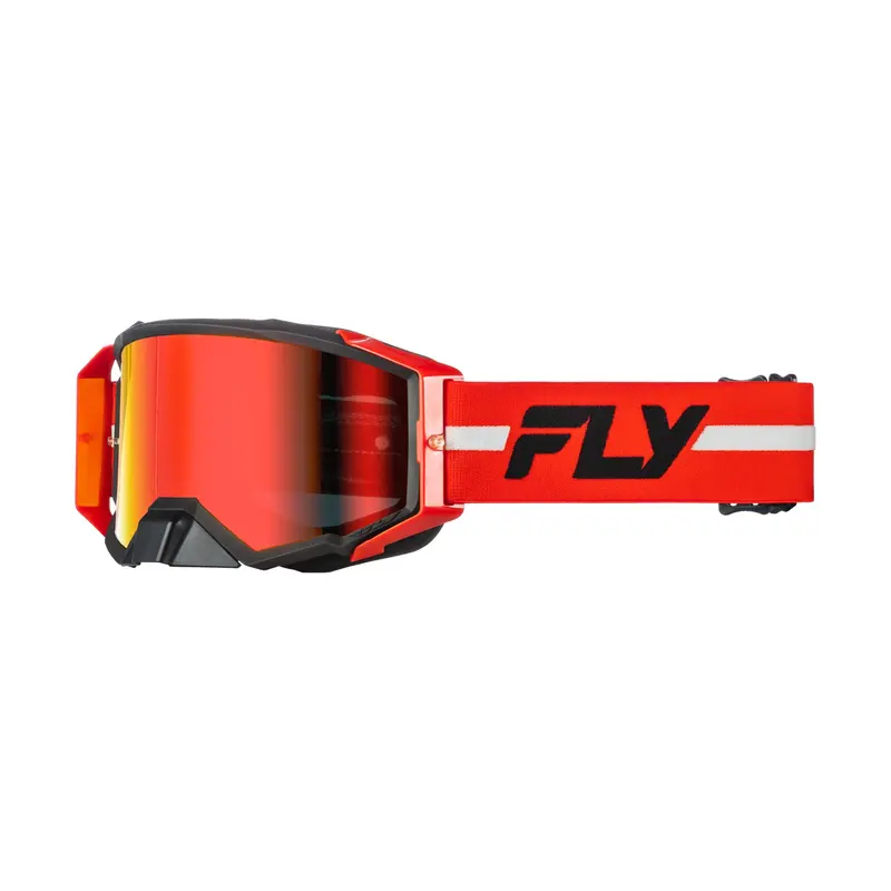 Fly Racing Zone Pro Goggles – Red/Black/Grey Frame With Red Mirror/Smoke Lens, Small/Medium Fit 1