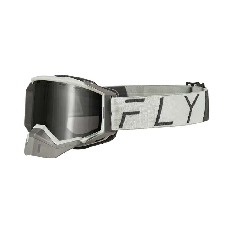 Fly Racing Zone Pro Snow Goggles – Matte Grey With Silver Mirror Polarized Smoke Lens (Model 37-50343) 1
