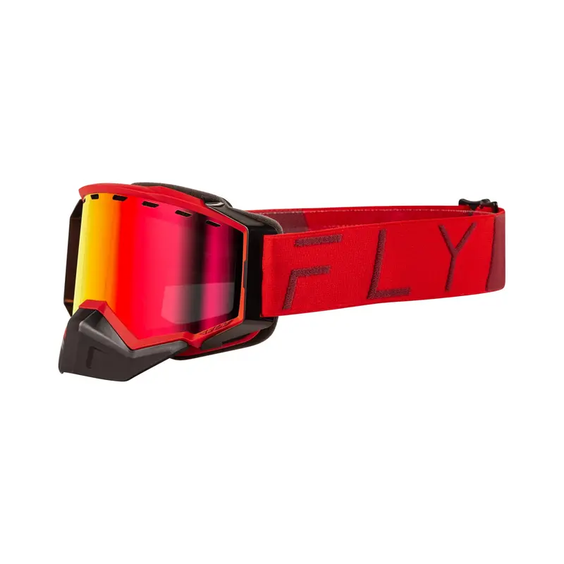 Fly Racing Zone Pro Snow Goggles – Red Frame With Red Mirror & Polarized Smoke Lens (Model 37-50342) 1