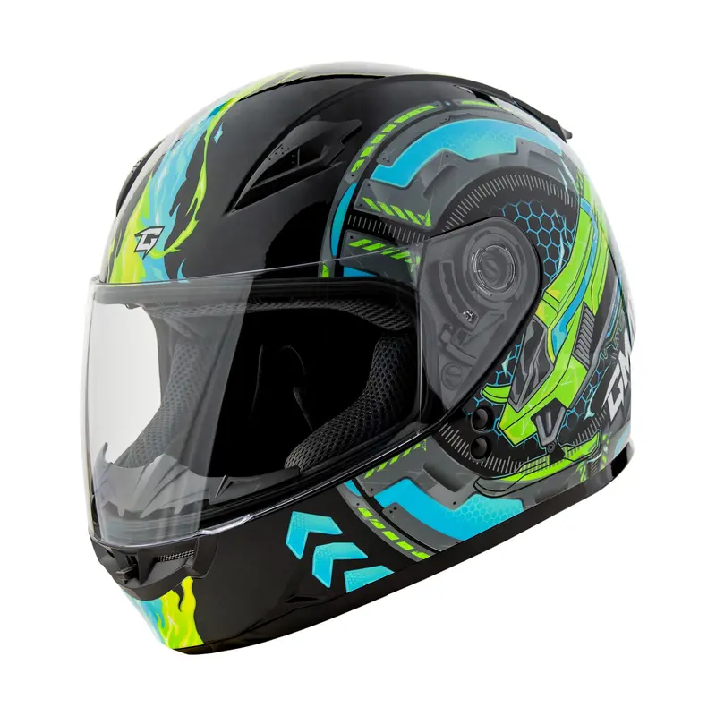 Gmax Gm-49Y Charge Full-Face Motorcycle Helmet – Black/Blue/Green, Youth Small (Ys) 1