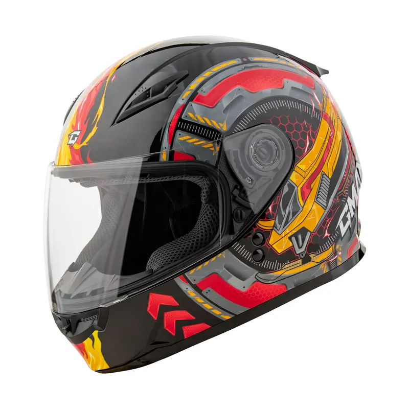 Gmax Gm-49Y Charge Modular Helmet In Black/Red/Yellow For Yamaha Riders - 72-7505Ym 1
