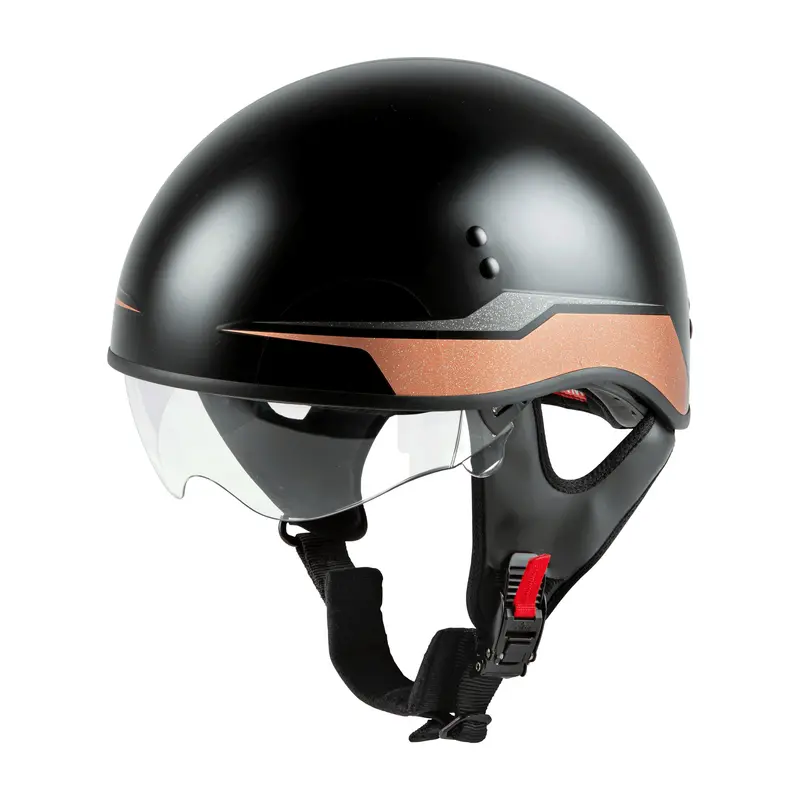 Gmax Hh-65 Half Helmet – Naked Style In Black/Copper, Medium 1