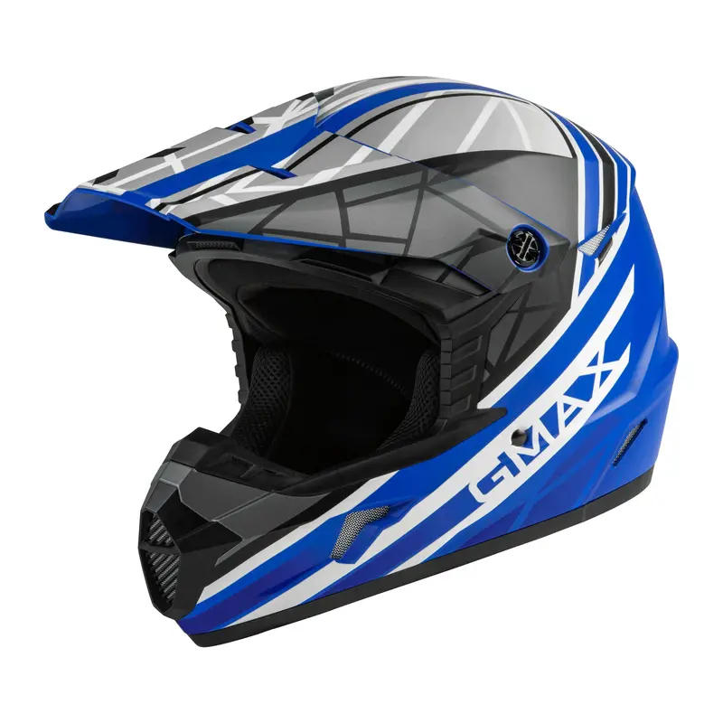 Gmax Mx-46Y Youth Off-Road Helmet – Matte Blue/Black/White, Youth Small 1