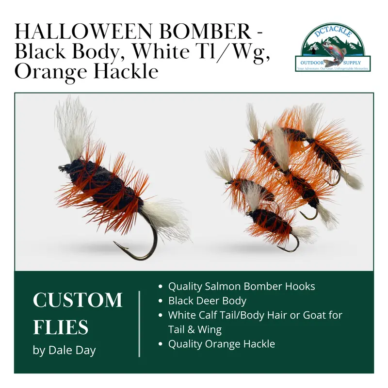 Halloween-Themed Deer Hair Bomber Dry Fly For Atlantic Salmon 1