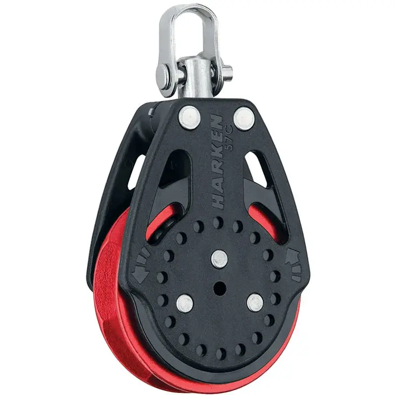 Harken 57Mm Carbo Ratchamatic Single Block With Swivel Head – Red Sheave 1